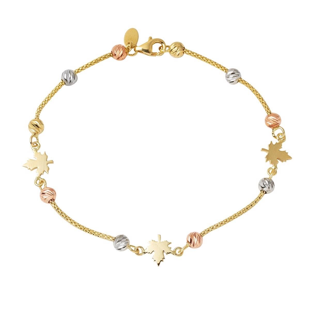 Çınar Yaprağı Dorika Altın Bileklik