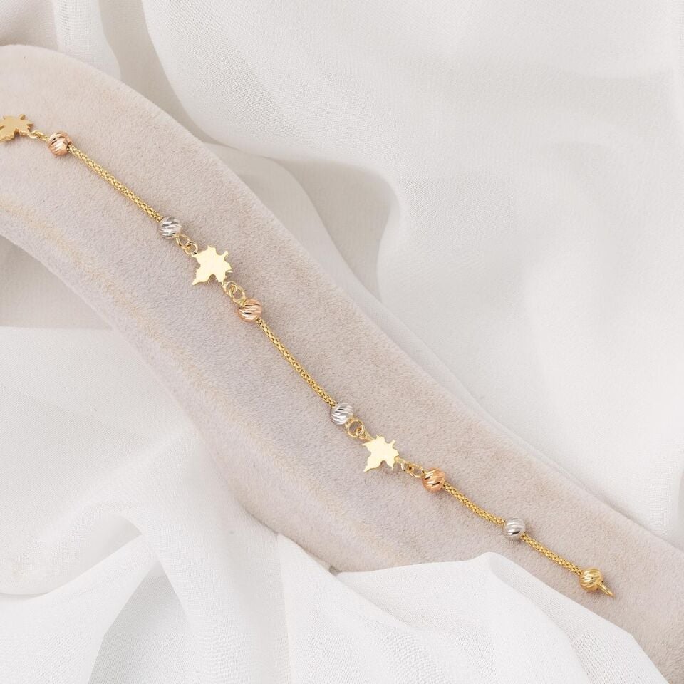 Çınar Yaprağı Dorika Altın Bileklik