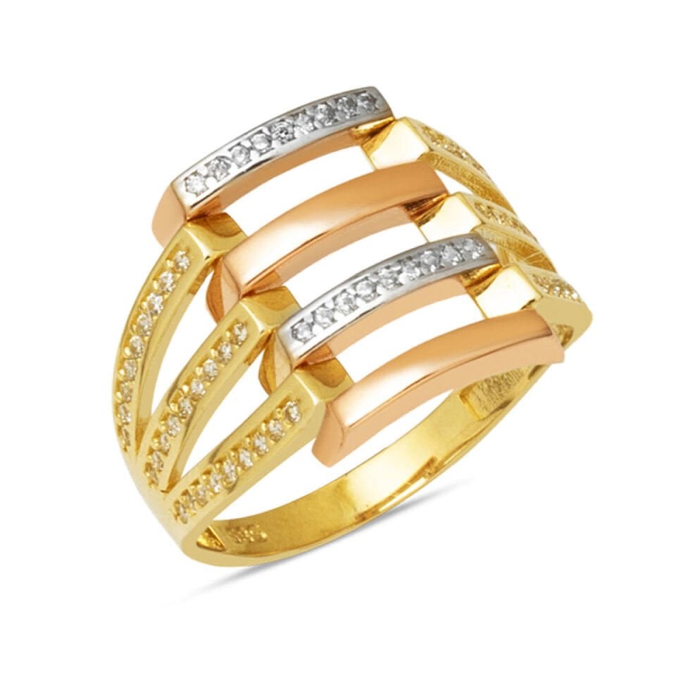 4 Sıra 14 Ayar Altın Kaburga Yüzük