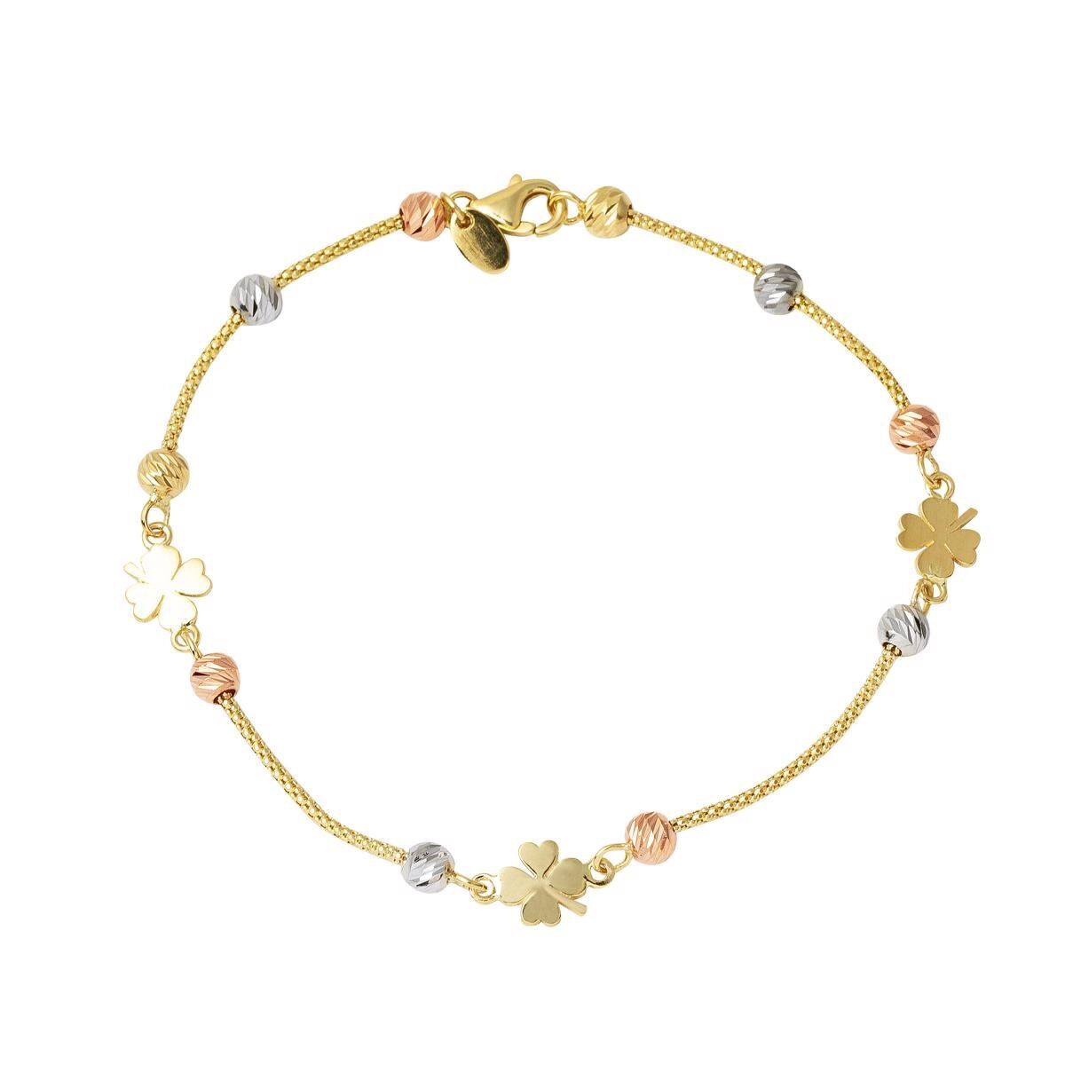 Yonca Yaprağı Top Altınlı Bileklik