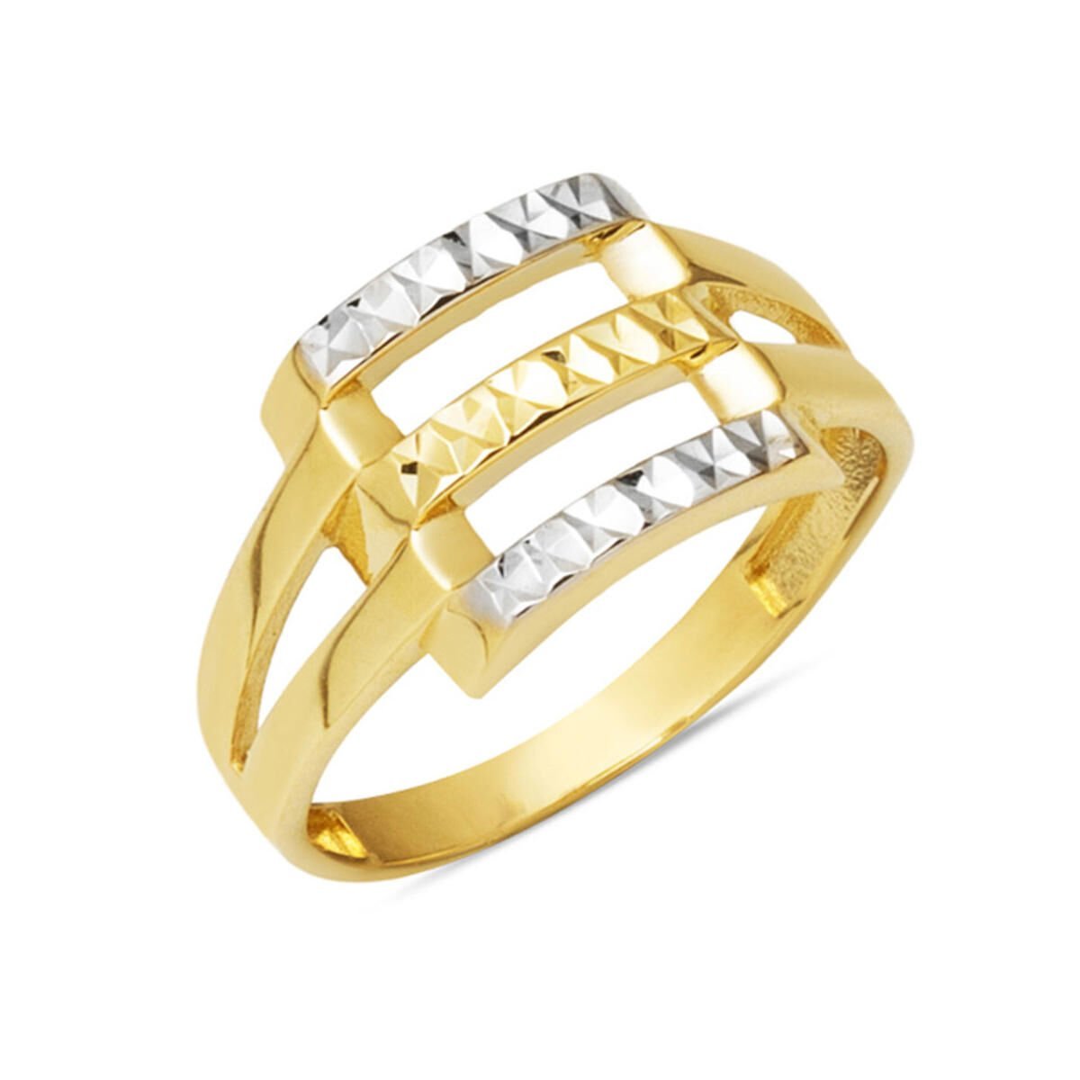 3 Sıra Kaburga 14 Ayar Altın Yüzük