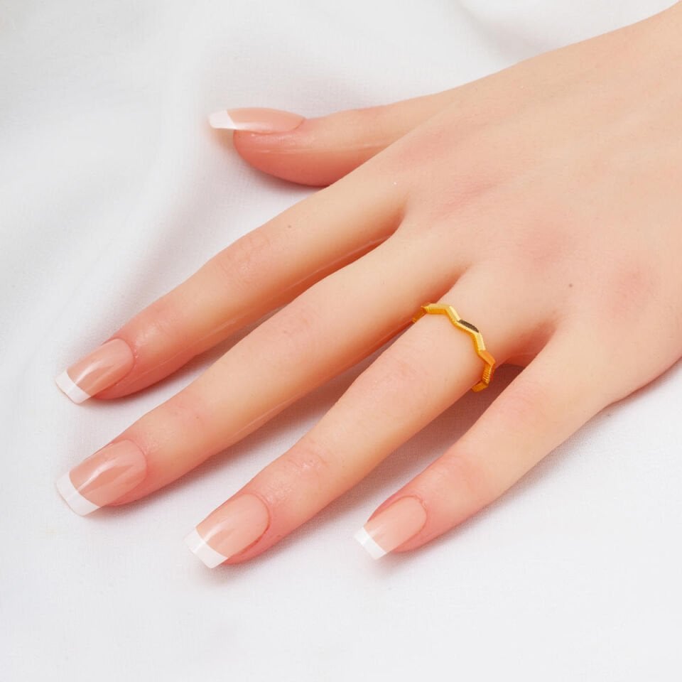 Zikzak Ajda 22 Ayar Altın Yüzük