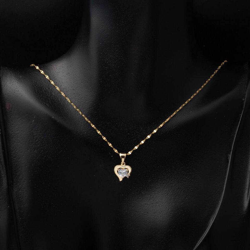 14 Ayar Altın Minimal Kalp Kolye