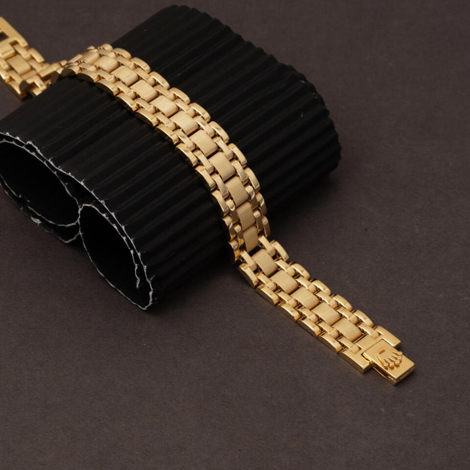 Rolex Tasarım 14 Ayar Altın Unisex Bileklik