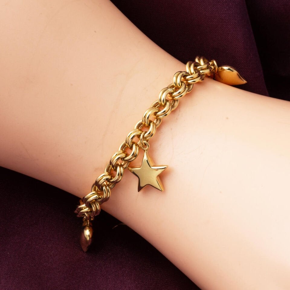 Pandora Charmlı 14 Ayar Sevgi Bilekliği