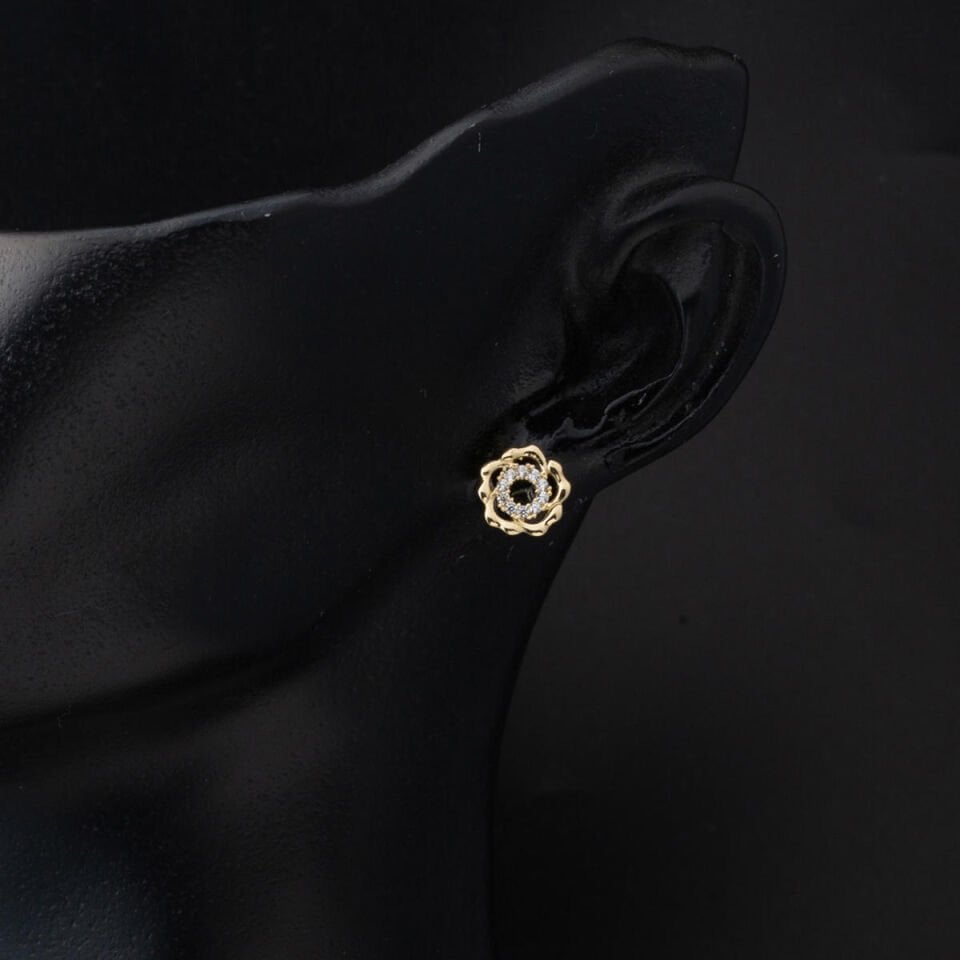 Minimal 14 Ayar Altın Kolye Küpeli Set