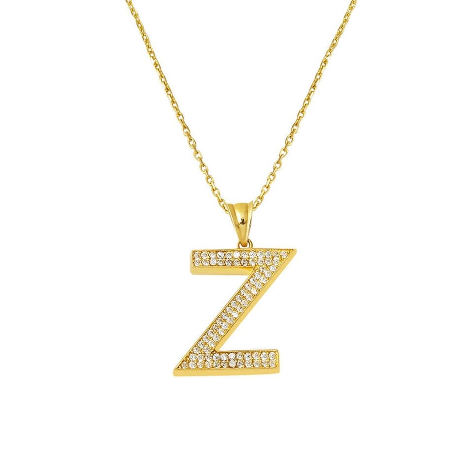 Z Harfi Altın Kolye 14 Ayar
