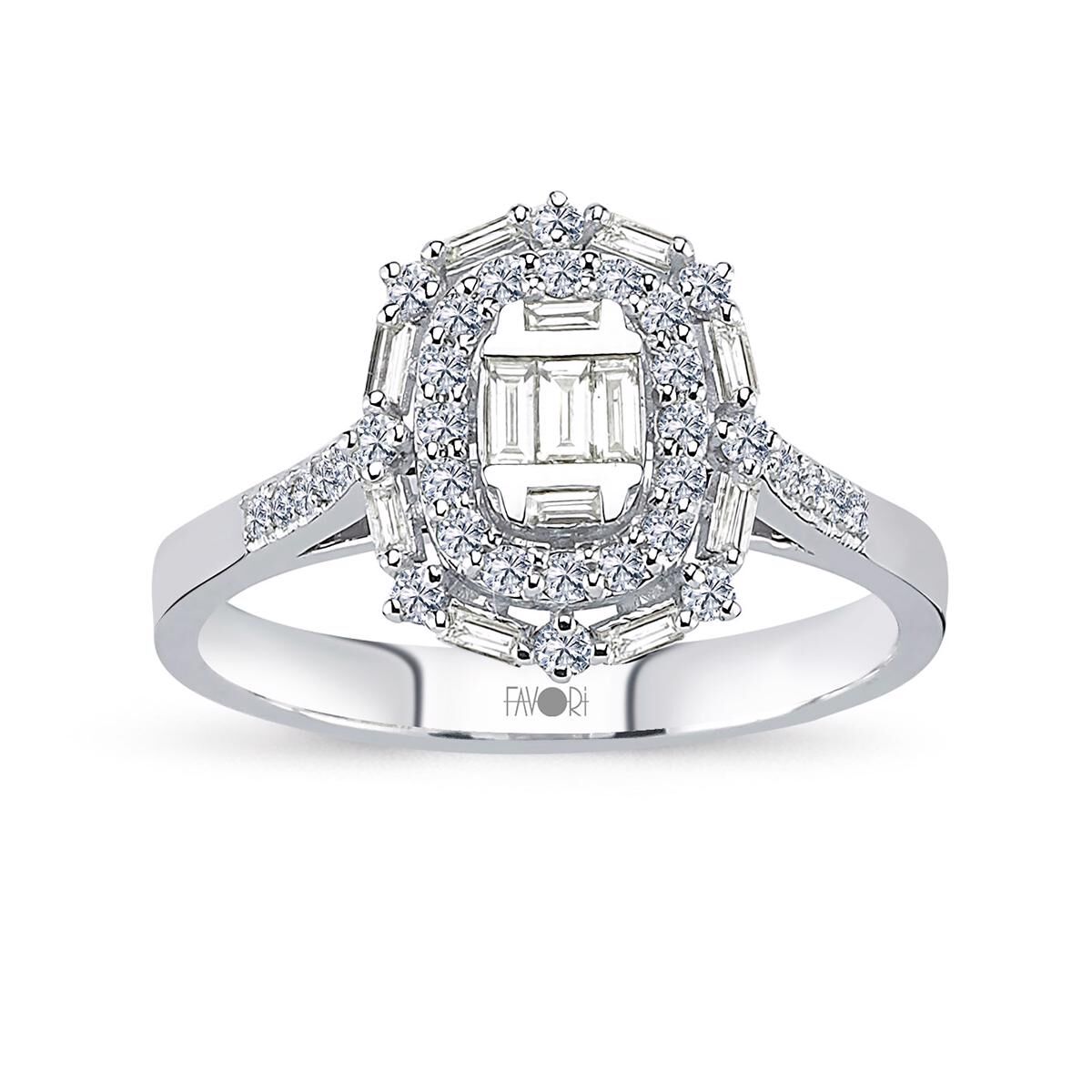 0,42 Karat Baget Pırlanta Yüzük