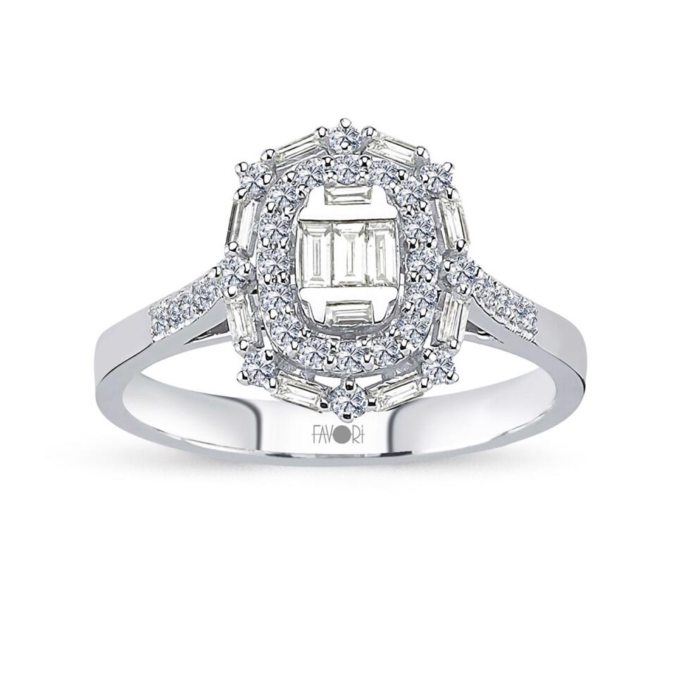 0,42 Karat Baget Pırlanta Yüzük