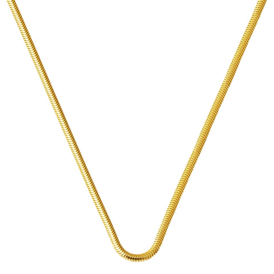 14 Ayar Altın 2 mm. Balıksırtı Zincir Kolye 65 cm.
