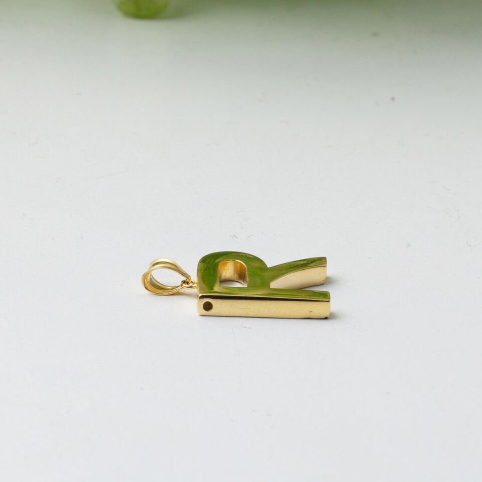 Klasik 14 Ayar Altın R Harfi Kolye