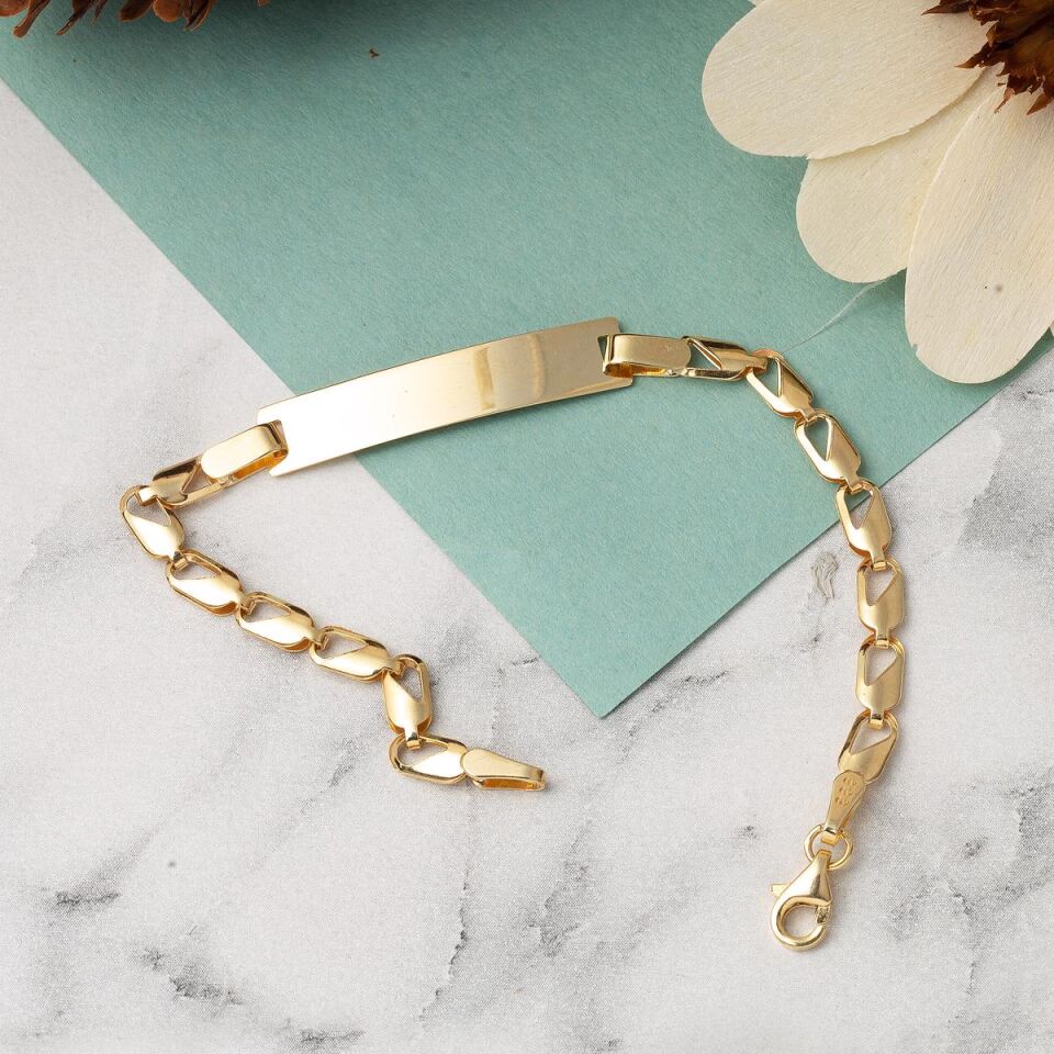 Gözde İsim Yazılabilen Altın Çocuk Künyesi