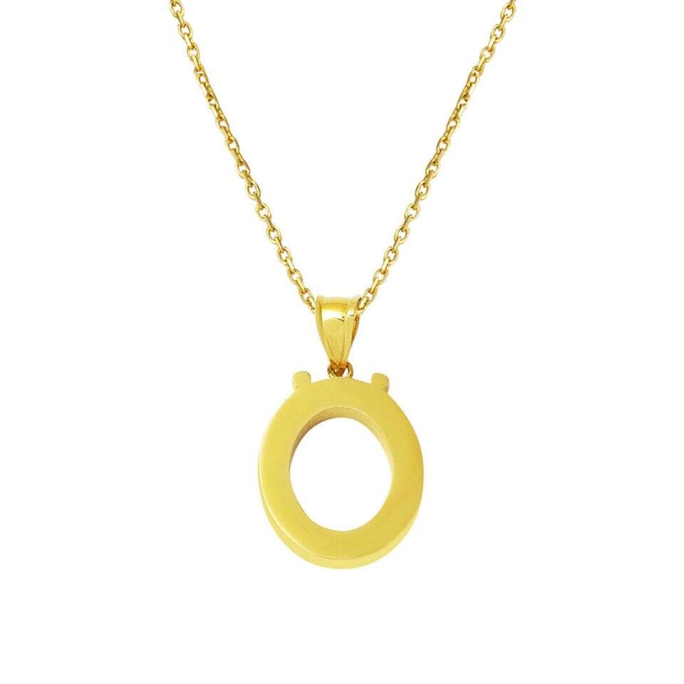 Ö Harfi Klasik 14 Ayar Altın Kolye