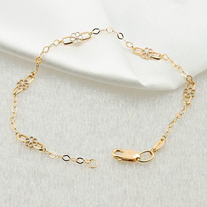 Arpaş Çiçekli 14 Ayar Altın Bileklik