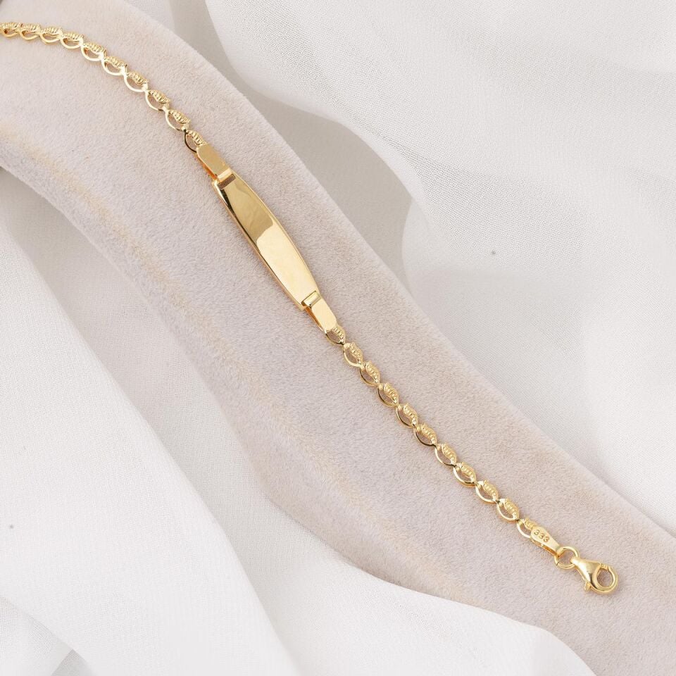 Deniz Kabuğu İsim Yazılabilen Altın Çocuk Künyesi