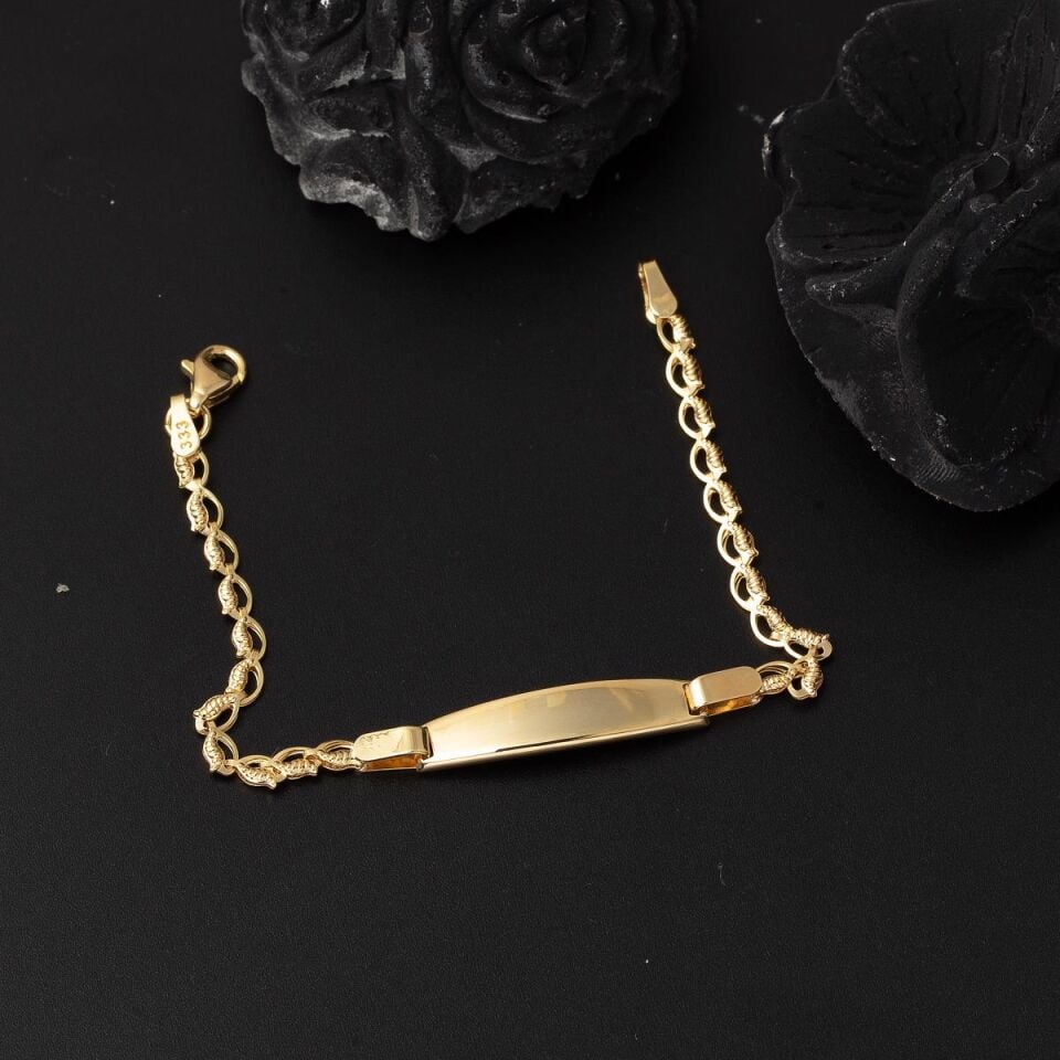 Deniz Kabuğu İsim Yazılabilen Altın Çocuk Künyesi