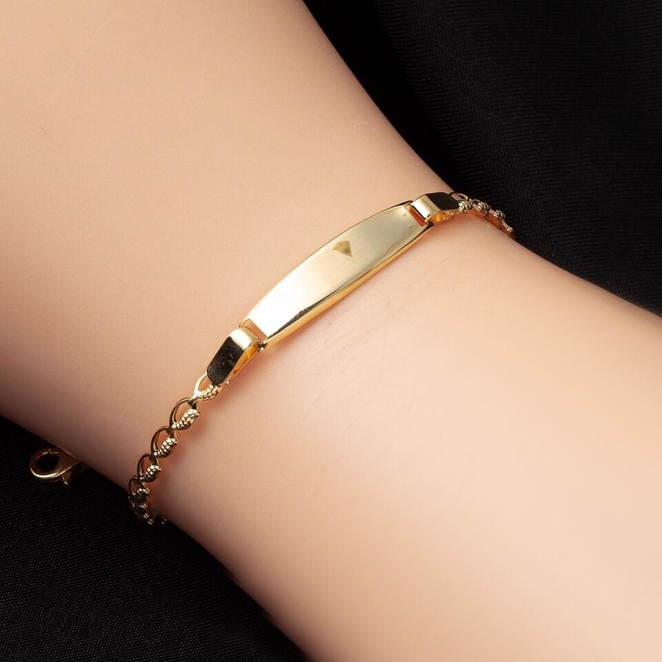 Deniz Kabuğu İsim Yazılabilen Altın Çocuk Künyesi