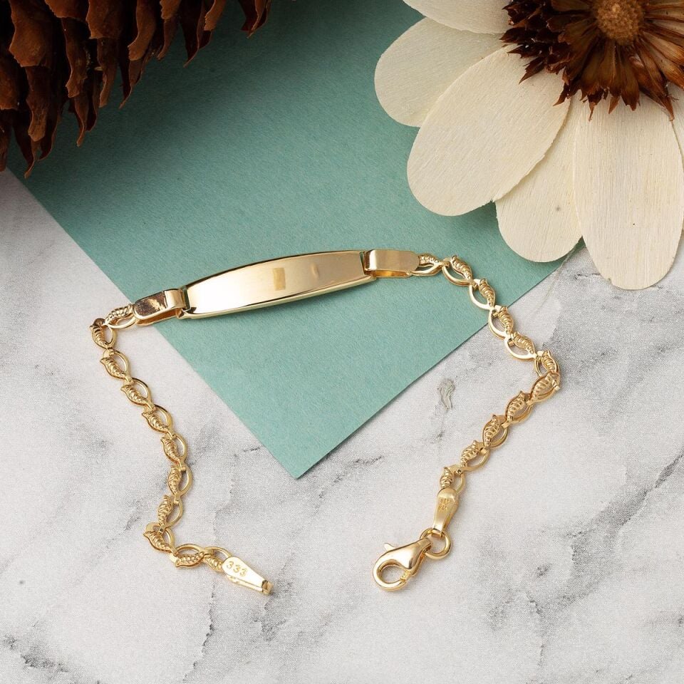 Deniz Kabuğu İsim Yazılabilen Altın Çocuk Künyesi