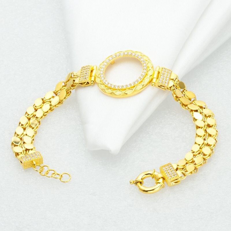 Çeyrek Altınlık Pul Zincirli Bileklik