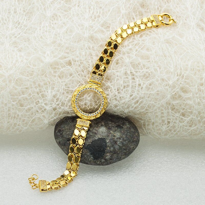 Çeyrek Altınlık Pul Zincirli Bileklik