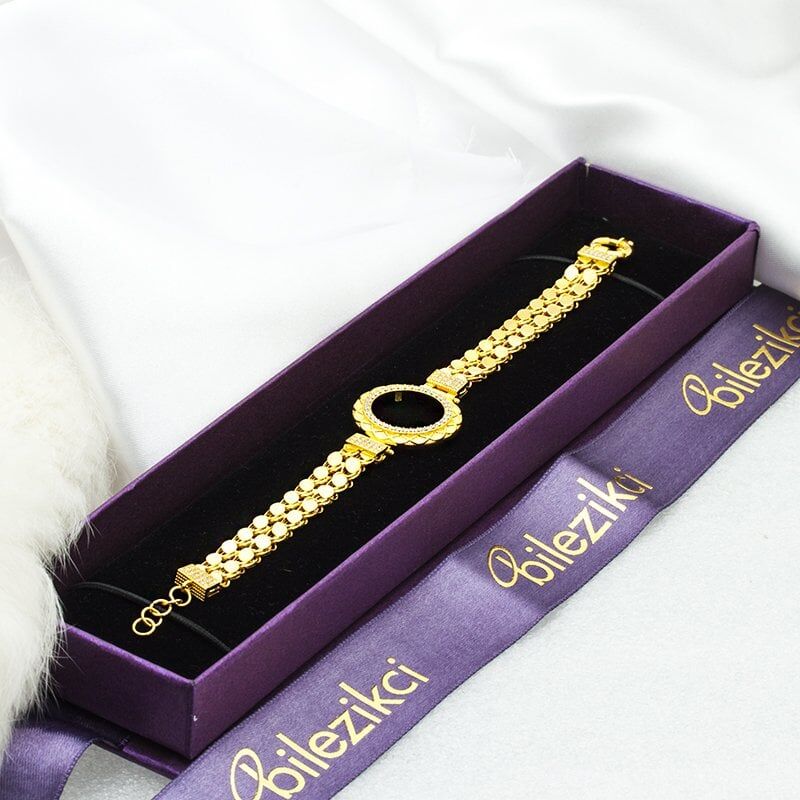 Çeyrek Altınlık Pul Zincirli Bileklik