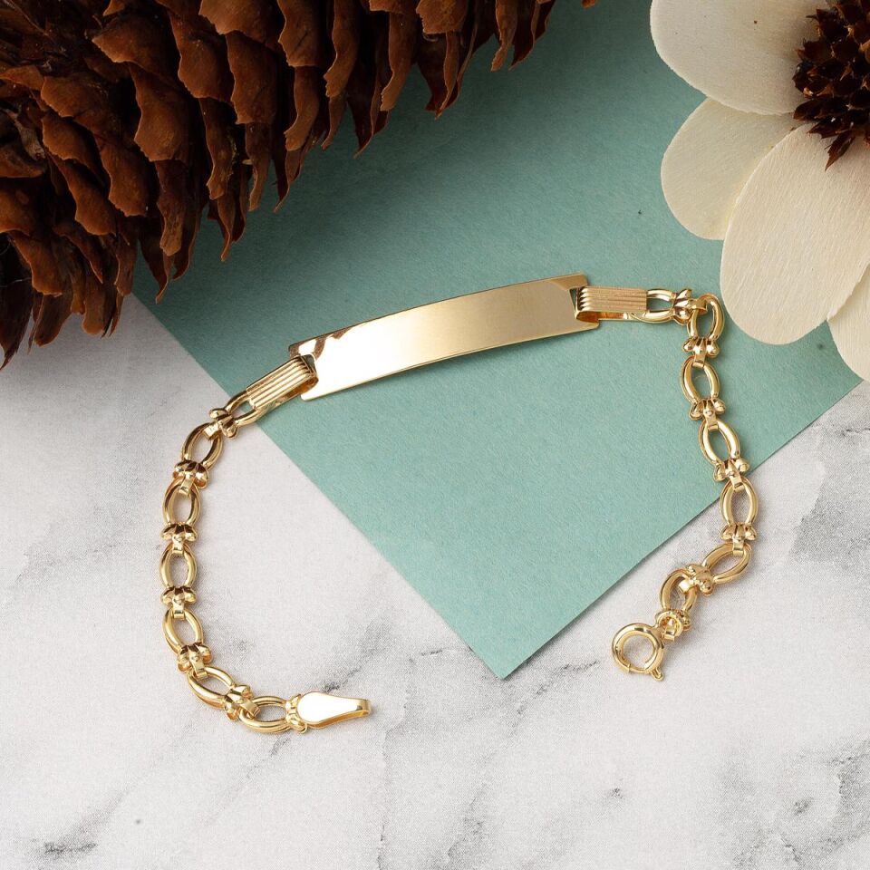 İsimlikli Taşsız Altın Bebek Bilekliği