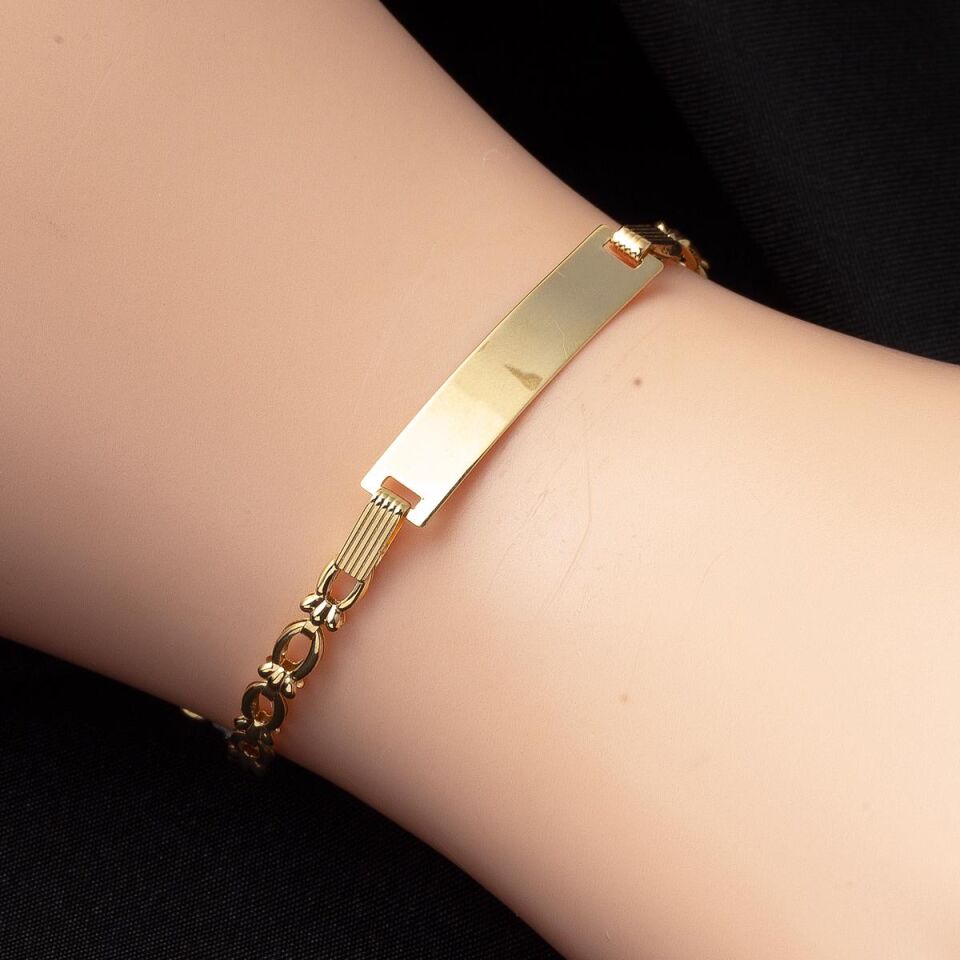 İsimlikli Taşsız Altın Bebek Bilekliği