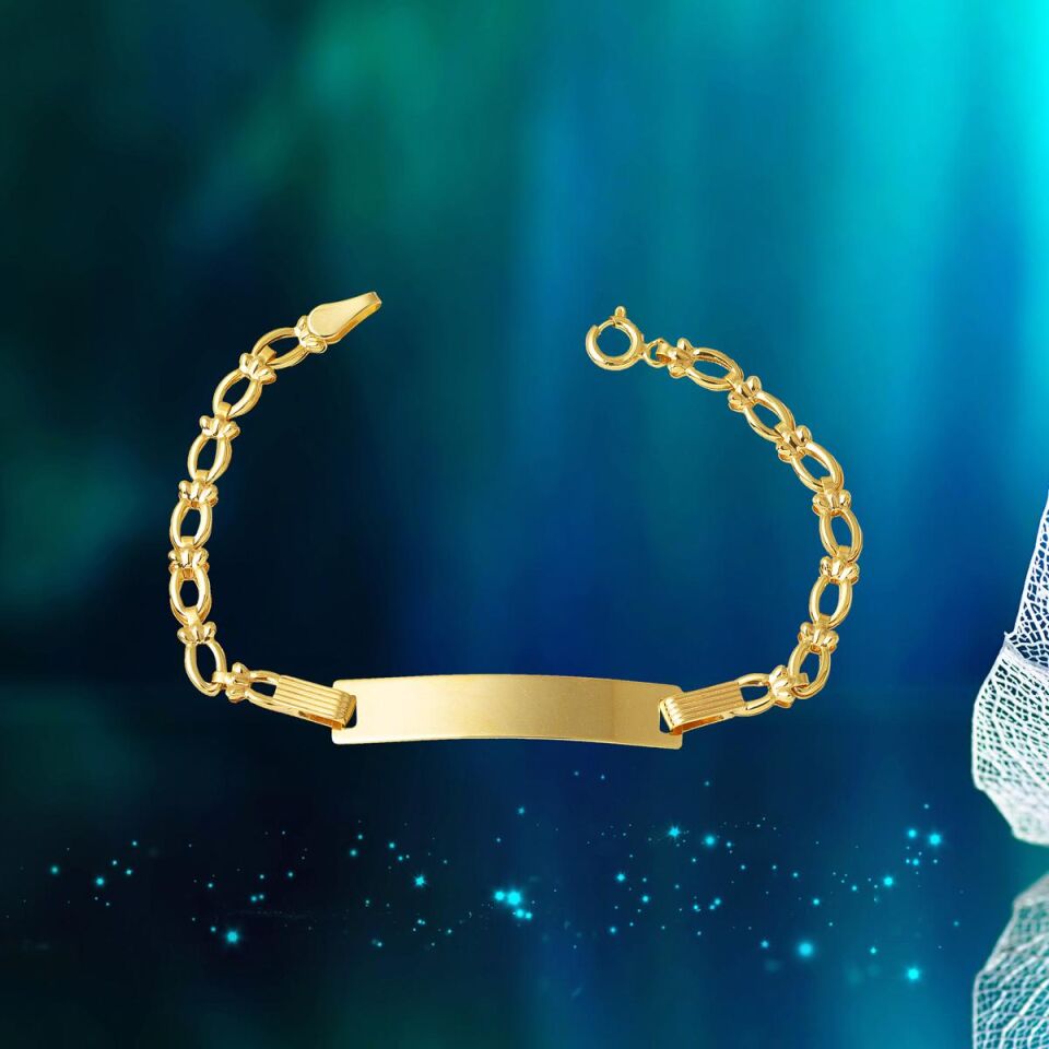 İsimlikli Taşsız Altın Bebek Bilekliği