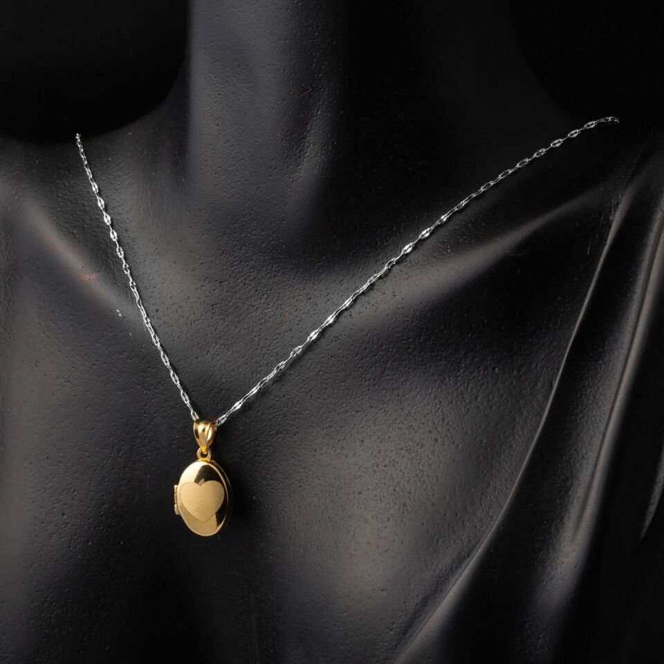 Kalp Kapaklı 14 Ayar Altın Kolye Ucu