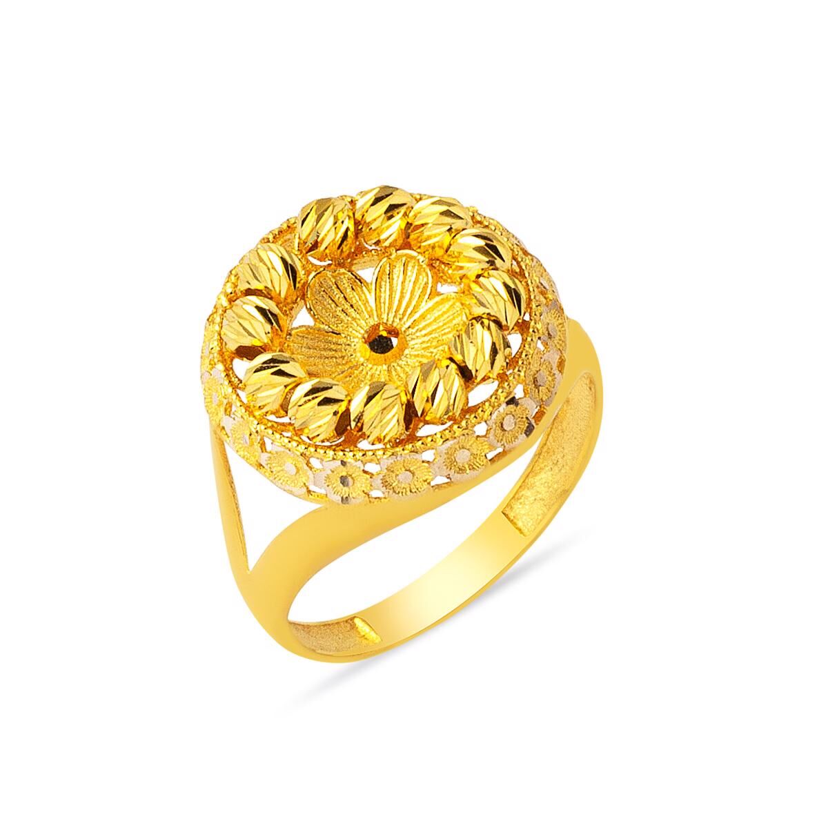 Çiçekli Dorika Altın Yüzük