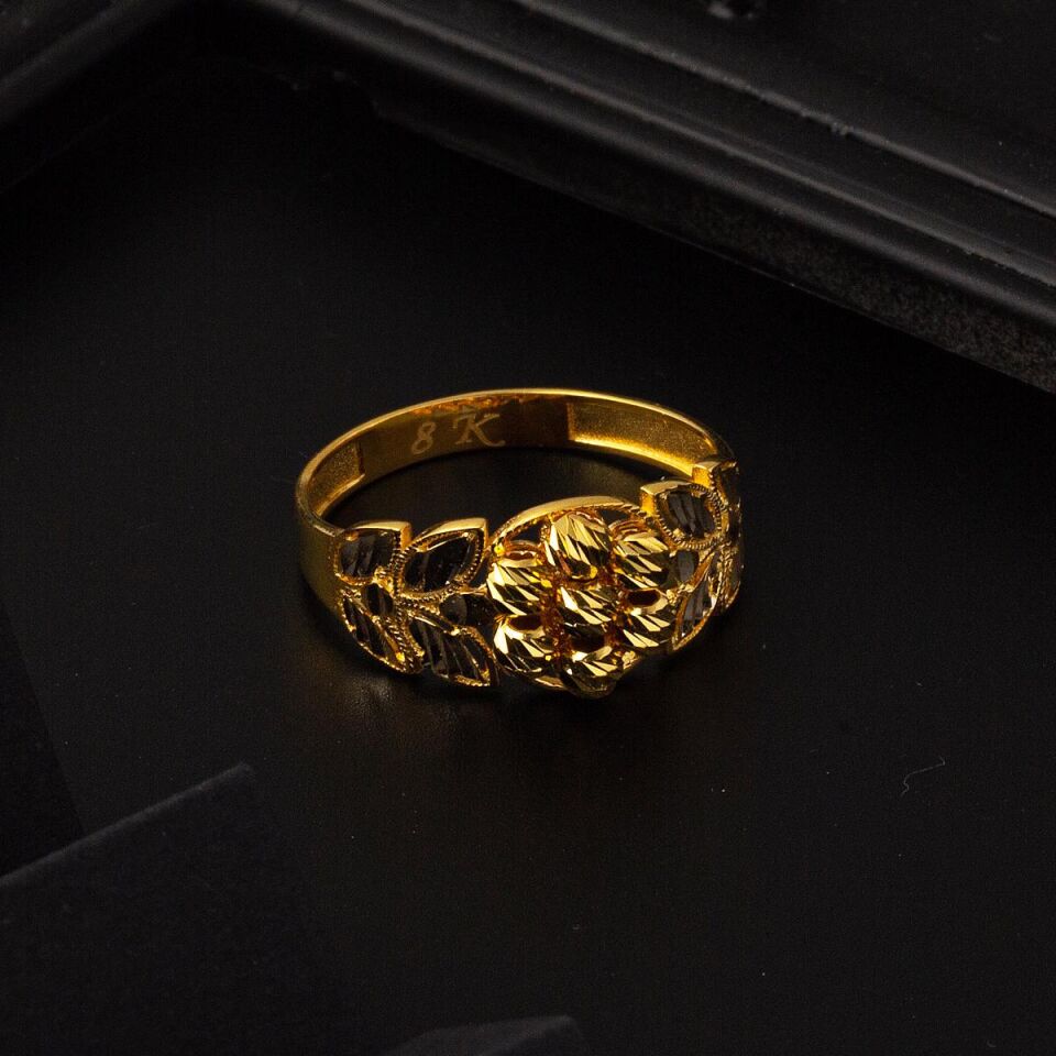 Yaprak Top Top Altın Yüzük