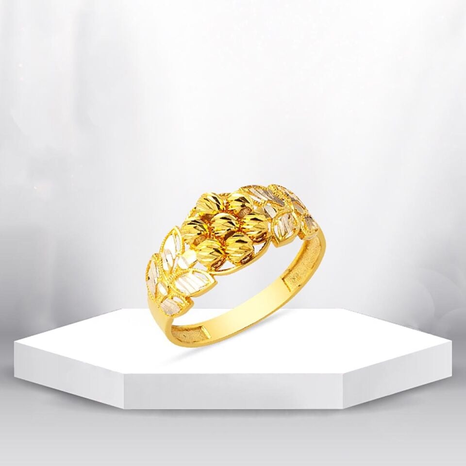 Yaprak Top Top Altın Yüzük