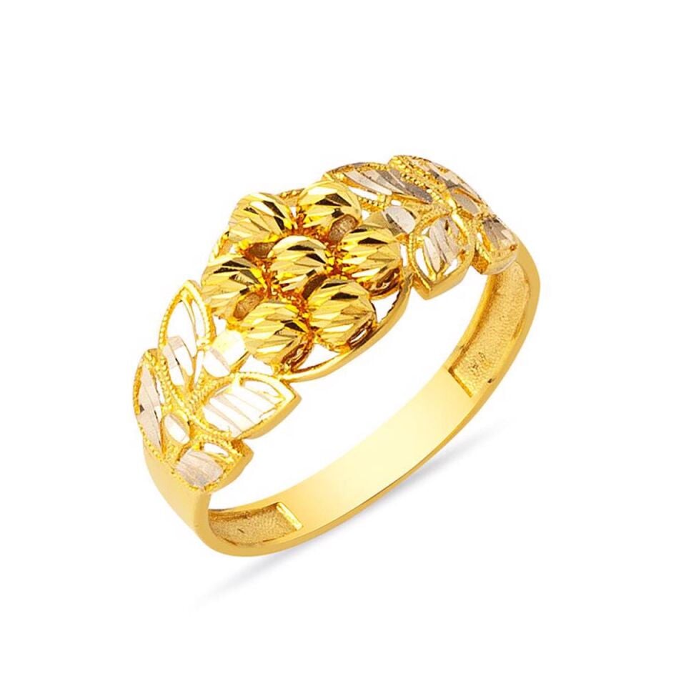 Yaprak Top Top Altın Yüzük