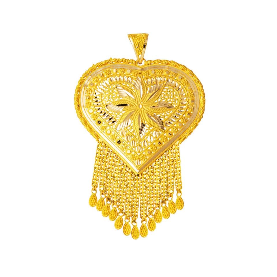 Defne Hint İşi 14 Ayar Altın Kolye Ucu