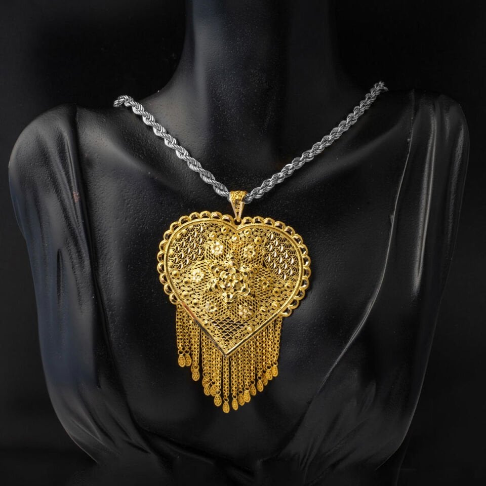 Güneş Hint İşi 14 Ayar Altın Kolye Ucu