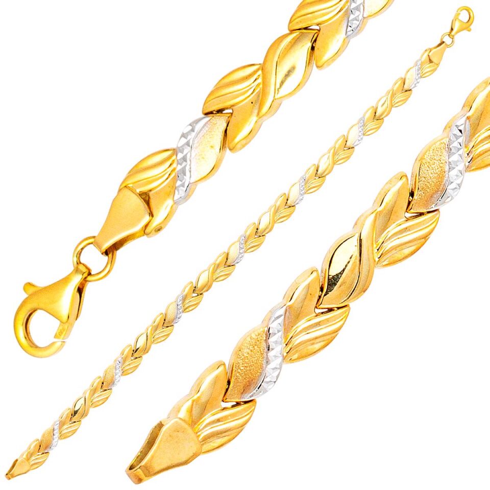 2 Renkli Sarmaşık Altın Bileklik