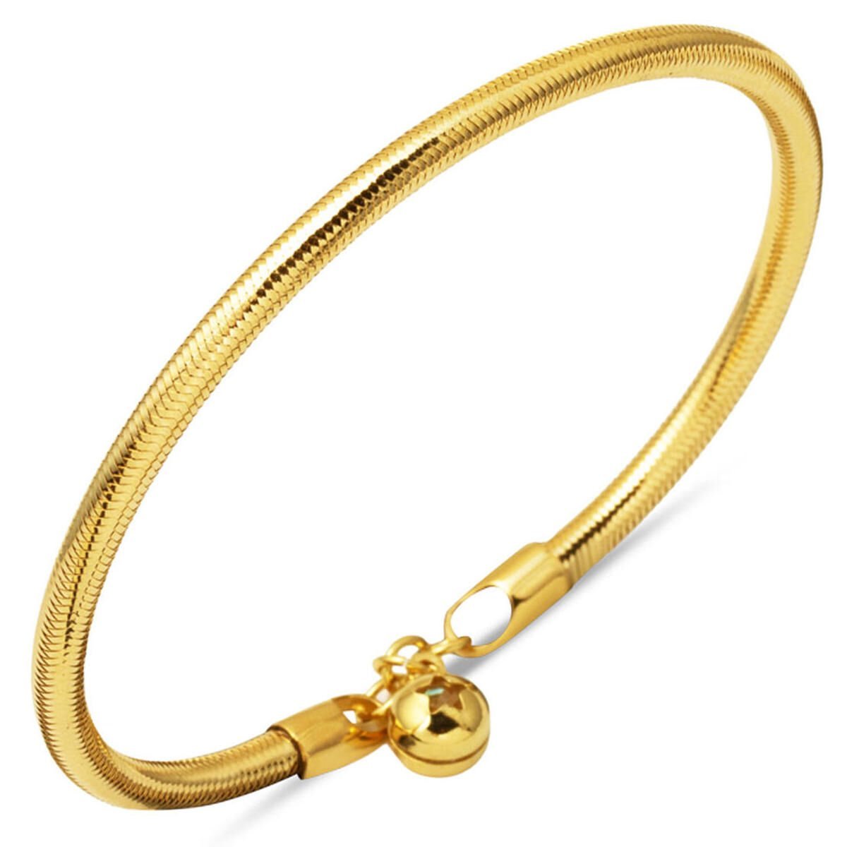 Yılan Derisi 14 Ayar Altın İtalyan Bileklik