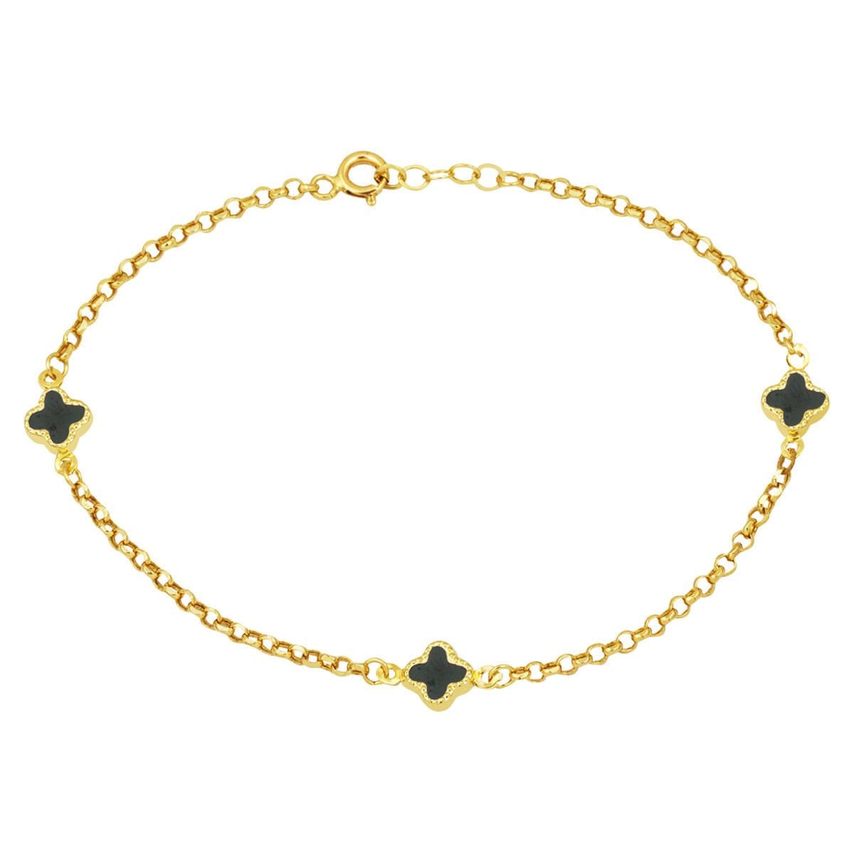 Yeşil Yonca Bileklik Altın 14 Ayar