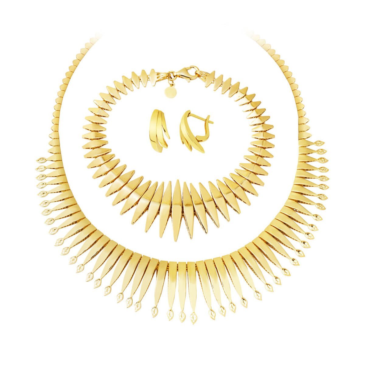 Modern 14 Ayar Altın Düğün Takı Seti