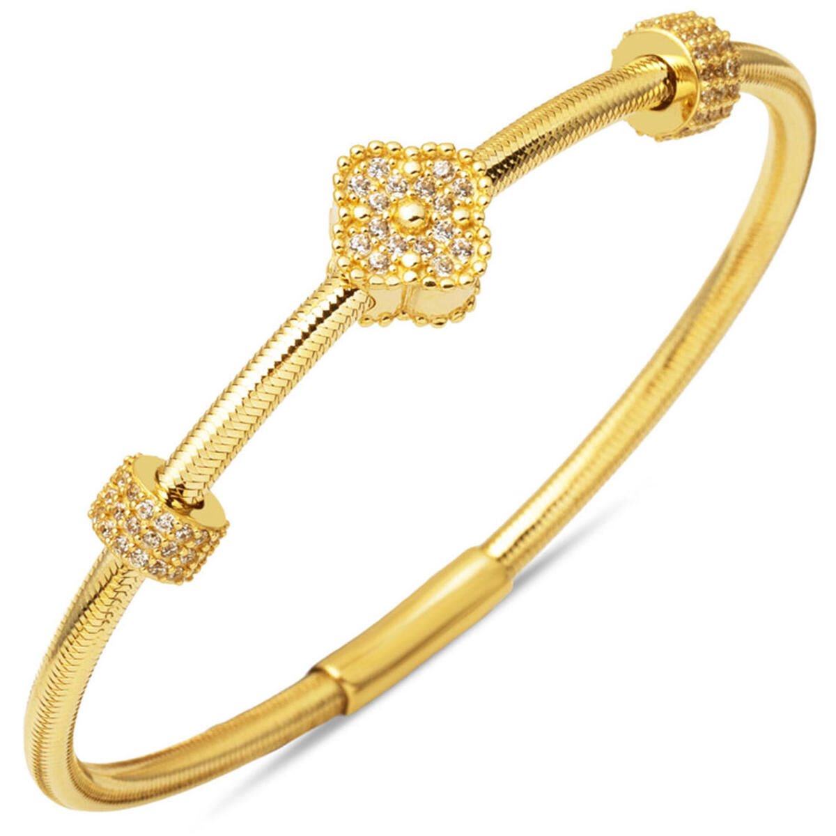 Yoncalı İtalyan Bileklik 14 Ayar Altın