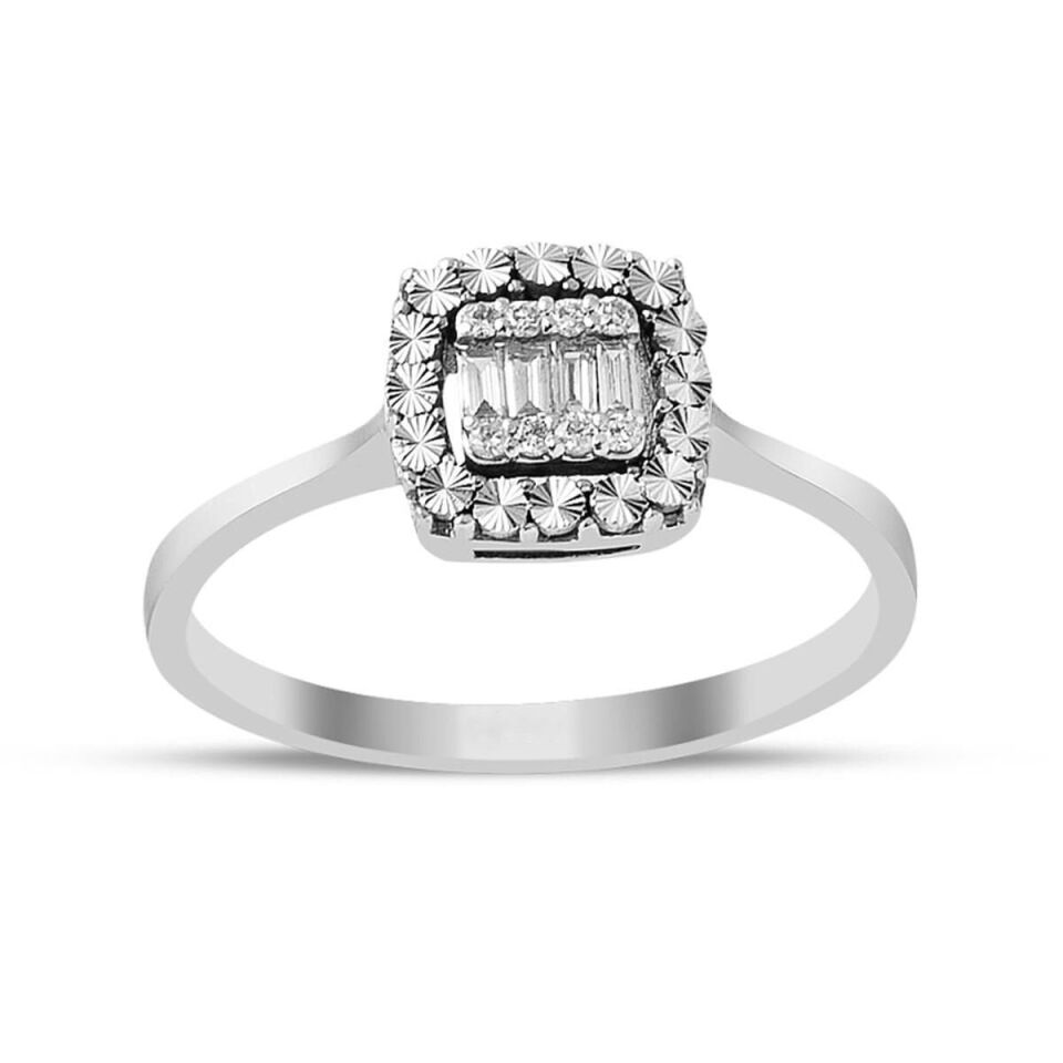 0,08 ct. Efekt Baget Pırlanta Yüzük