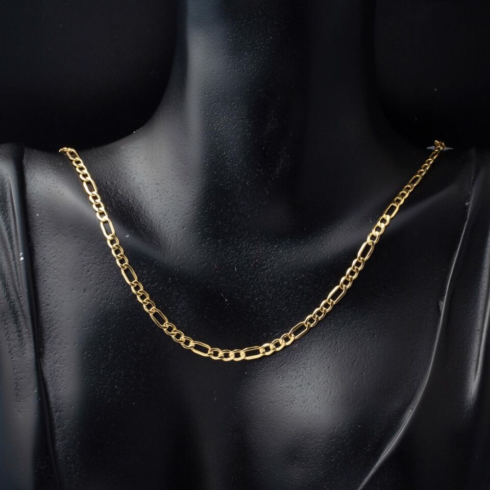 Figaro 14 Ayar Altın Zincir 60 cm.