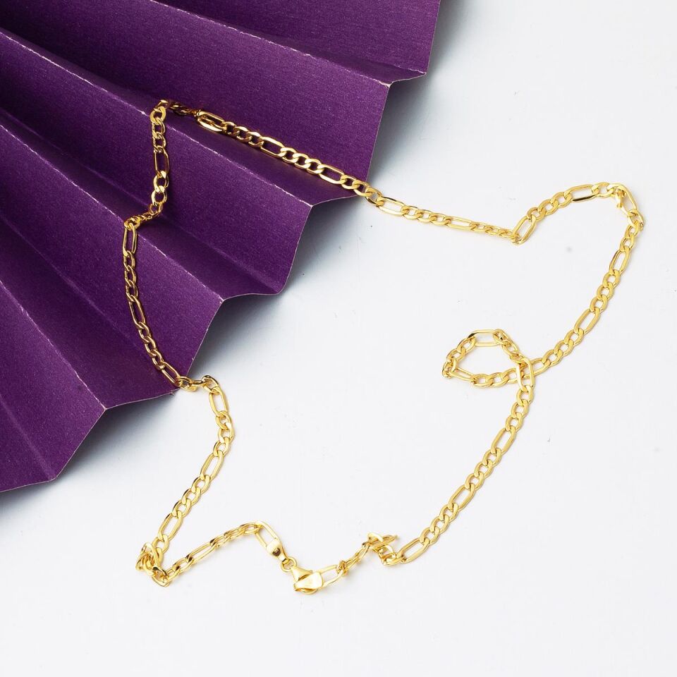 Figaro 14 Ayar Altın Zincir 60 cm.