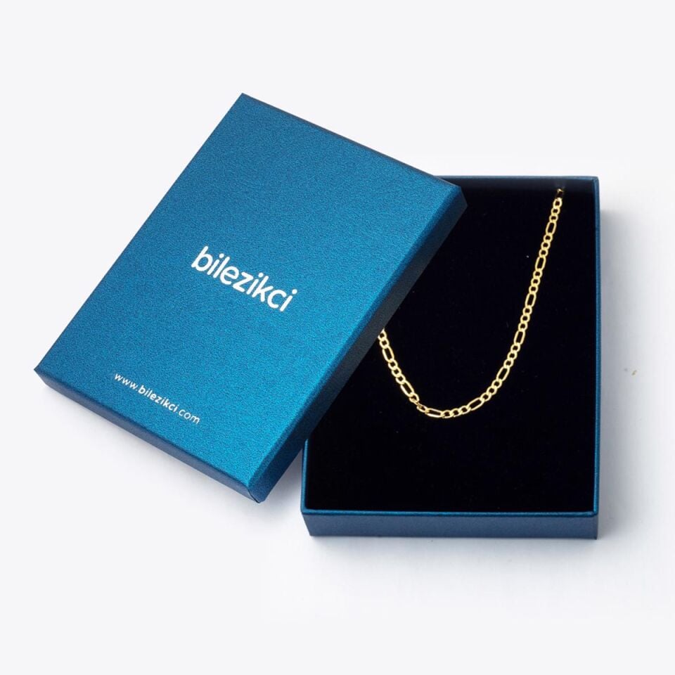 Figaro 14 Ayar Altın Zincir 60 cm.