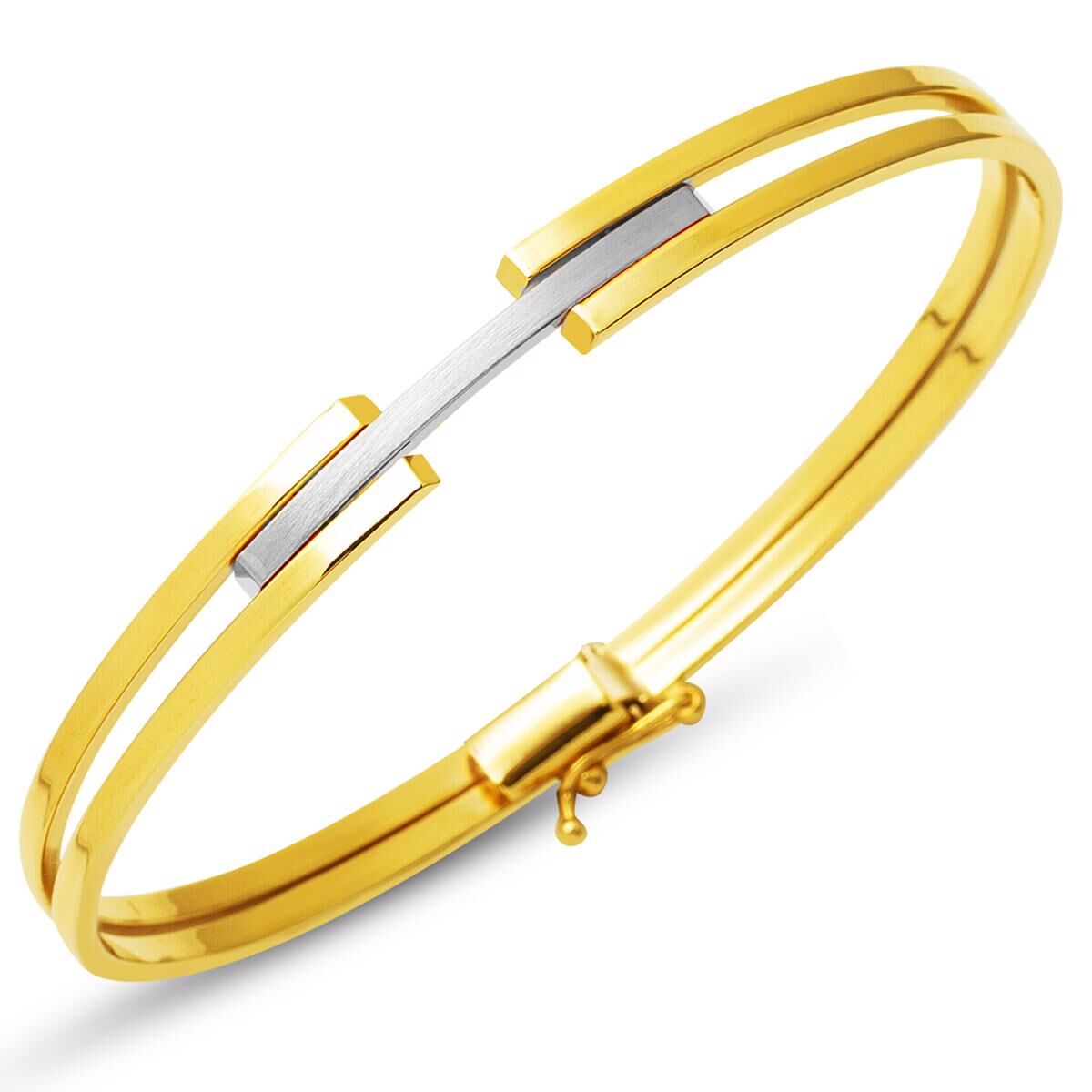 Kaburgalı 14 Ayar Altın Kilitli Bilezik