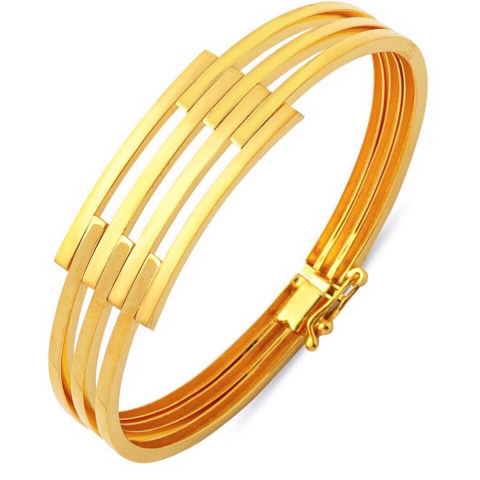 Dörtlü Kaburga Altın Kelepçe Bilezik