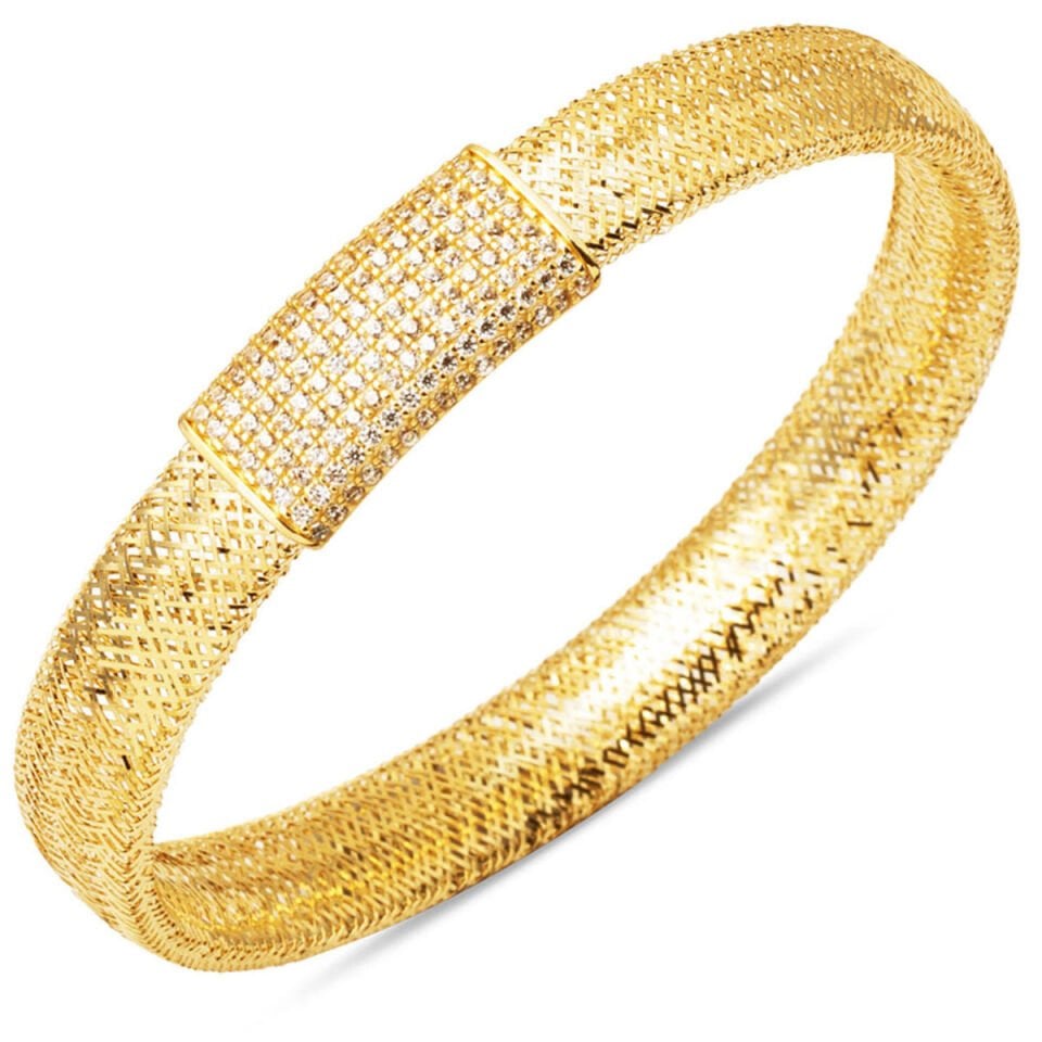 İtalyan 14 Ayar Altın Esnek Bileklik