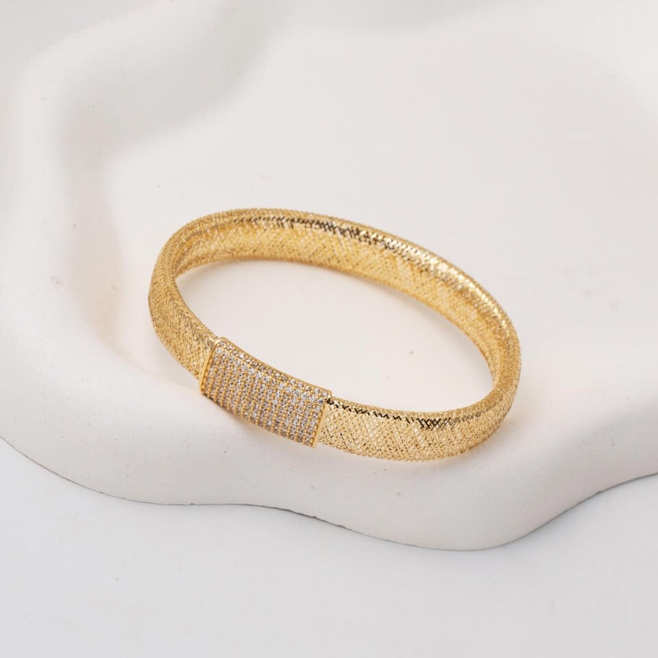 İtalyan 14 Ayar Altın Esnek Bileklik