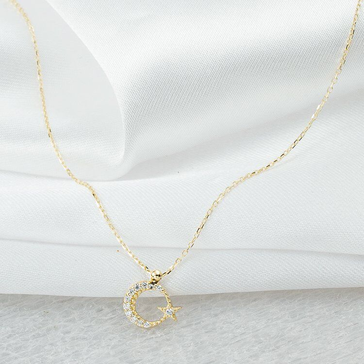 Favori Gold Ay Yıldızlı 14 Ayar Altın Kolye