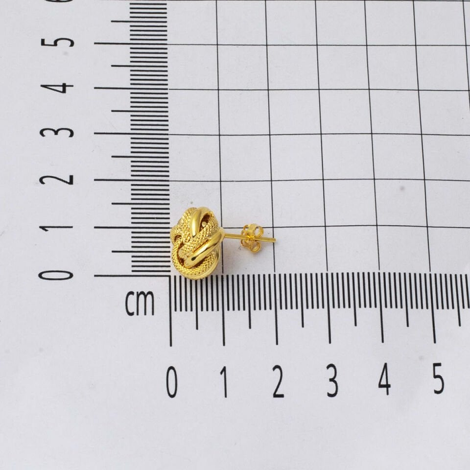 14 Ayar Klipsli Düğüm Altın Küpe